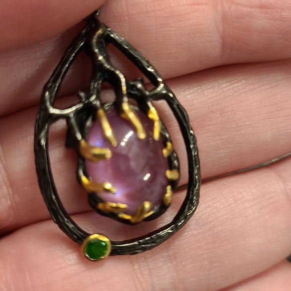 Ruby rustic sterling silver earrings - Picture 4 of 8